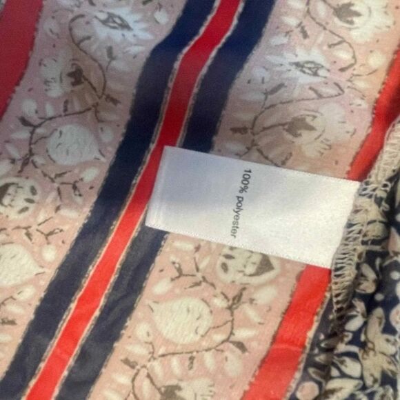 Maurices Floral Kimono Cardigan Womens Small/Medium Navy Red & Tan Kaftan - Picture 5 of 7